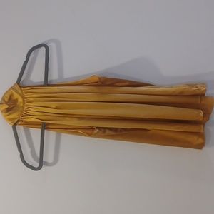 RAMY BROOK SILK, Gold Sleeveless, high-neck M Halter top with back tie-neck bow.